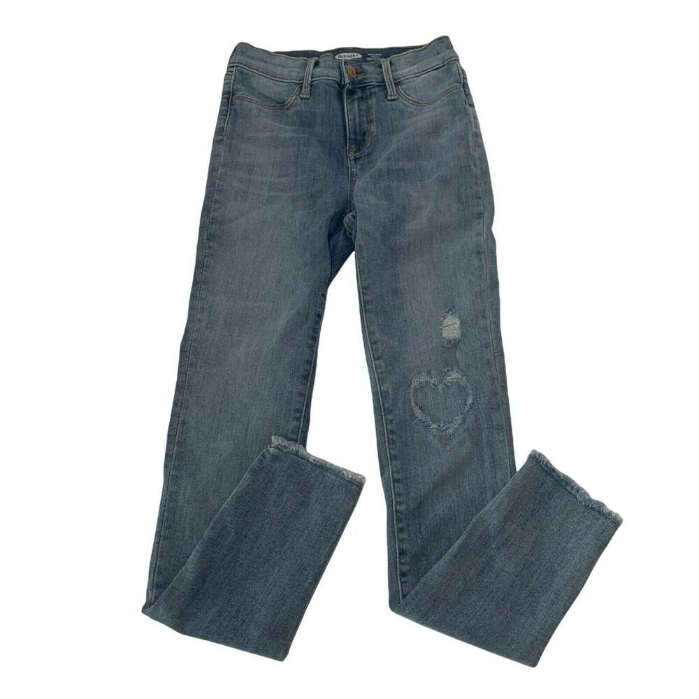 Old Navy Girls 12 Jeggings Skinny Jeans Mid Rise Denim Ripped Stretch Kids